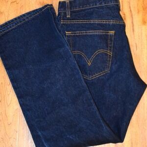 Vintage Levis 517 Boot Cut Jeans Mens W34 L30 Dark Wash Blue Denim Pants